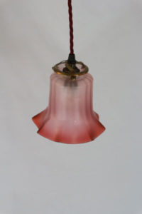 French Cranberry Glass Over Table Light