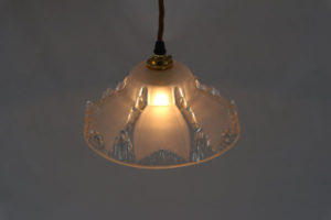 French Over Table Light, Looks like Lalique but only marked 'French'